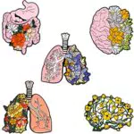 USHOBE 5 Stück Ärzte Emaille Revers Anatomisches Herz Brosche Inneres Organ Des Menschlichen Körpers Brosche Abzeichen für Arzt Krankenschwester Student Anstecknadel Kleidung Schmuck