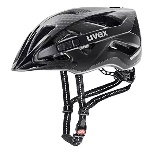 uvex city active - sicherer City-Helm für Damen und Herren - inkl. LED-Licht - individuelle Größenanpassung - black matt - 56-60 cm