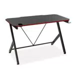 Pablo Gaming Tisch mit Helm- und Getränkehalter, Holz und Metall, 76 x 60 x 120 cm