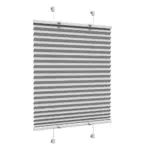 Victoria M. Easyfix Plissee Faltrollo ohne Bohren Plisseeanlage Klemmfix mit Klemmträger für Fenster und Türen