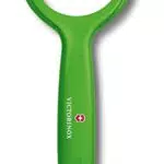 Victorinox Universalschäler für Obst und Gemüse - Extra scharf - Zackenschliffklinge/Zweischneidig - Ergonomischer Griff - Grün