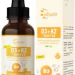Vihado Vitamin D3 K2 Tropfen hochdosiert für Immunsystem und Knochen - 50 ml