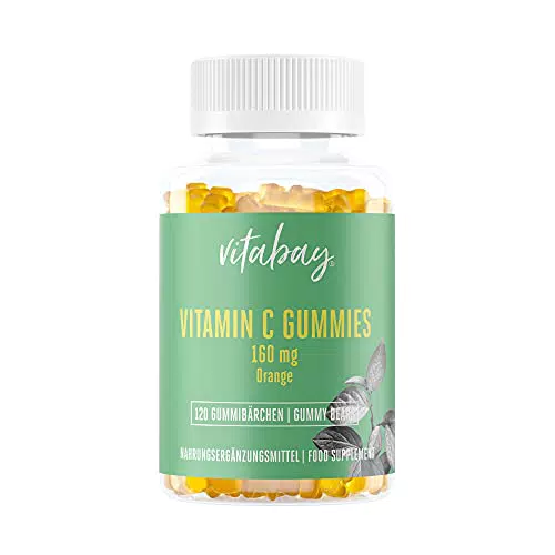 Vitabay Vitamin C Gummies für Kinder hochdosiert 160mg - Für Immunsystem 120 Vitamin C Gummibärchen Kinder - Vitamine Gummi mit Orange Geschmack Gesunde & Leckere Fruchtgummies Gummibärchen Vitamin C