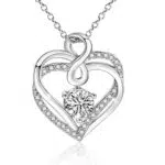 VNOX Kette Damen Silber Herz Anhänger Kette Mädchen Kette mit Herzanhänger Halskette Damen Schmuck Geschenke für Frauen Geburtstags Weihnachten Valentinstag Muttertag
