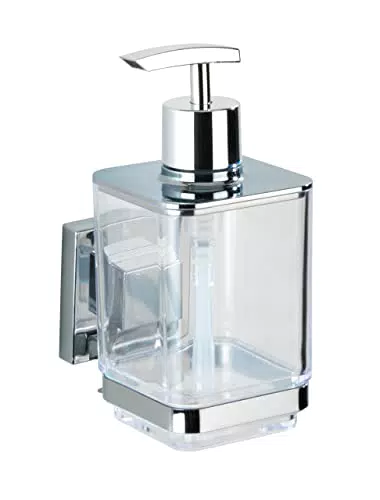 WENKO Vacuum-Loc® Seifenspender Quadro aus Edelstahl für Bad und Küche