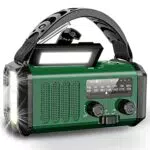 Wholede 10000mAh Kurbelradio, AM/FM Tragbar Notfallradio mit Handyladefunktion Solar Radio Dynamo Notfallset mit Taschenlampe Leselampe SOS Alarm Kompass für Camping