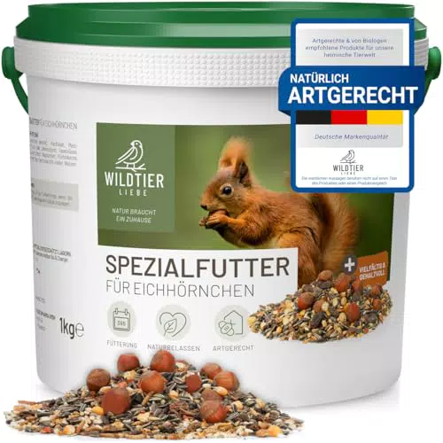 Eichhörnchenfutter für Wildtiere - Ganzjahres-Futter für Eichhörnchen & Streifenhörnchen
