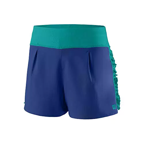 Wilson Mädchen Shorts CORE 2.5 - Blaue Polyester Shorts - Größe M