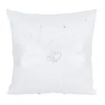WINOMO Strass Braut Hochzeit Zeremonie Ringkissen Tasche Ring Bearer Kissen Kissen 10x10cm weiß