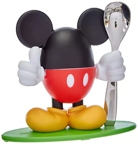 WMF Disney Mickey Mouse Eierbecher mit Löffel - Kinderfreundliches Design aus Cromargan Edelstahl