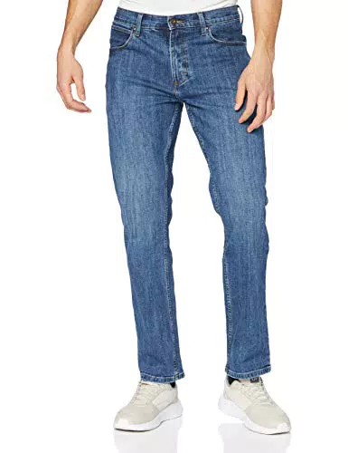 Wrangler Herren Authentic Straight Jeans, Mid Stone