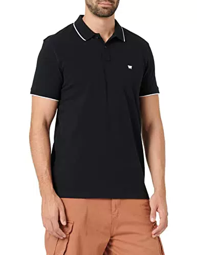 Wrangler Herren Polo Shirt - Klassisches Schwarz