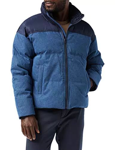 Wrangler Men's Denim DOWN Puffer Jacket, MID Indigo