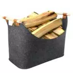 XL Holzkorb für Kaminholz, Kaminholzkorb mit Holzgriff