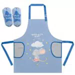 XREE Kinderschürze Mädchen, Malschürze Kinder Kochschürze Kinder Verstellbar mit 2 Ärmelschoner Kinderschürze Jungen für Küche Garten Kochen Backen Malen Basteln
