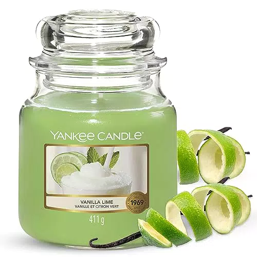Yankee Candle Duftkerze im Glas | Vanilla Lime | Lang anhaltender Duft