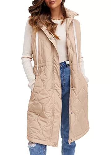 YBENLOVER Damen Steppweste mit Kapuze für den Winter