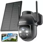 YESYAMO 2K Überwachungskamera für den Außenbereich mit Akku und WLAN, Farbnachtsicht, Bewegungsmelder - IP66, Cloud/SD, 2-Wege-Audio.