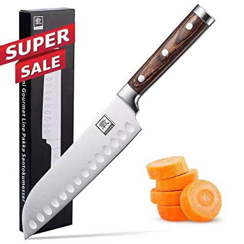 zayiko Filetiermesser 15, 50 cm Klinge I Scharfes Küchenmesser und Profi Kochmesser mit Pakkaholzgriff aus deutschem Stahl mit Geschenkbox Serie IZUMI