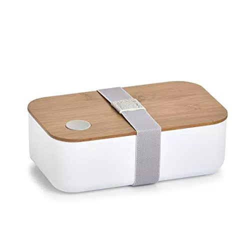 Lunch Box Zeller 14730 aus Kunststoff und Bambus mit Bambusdeckel