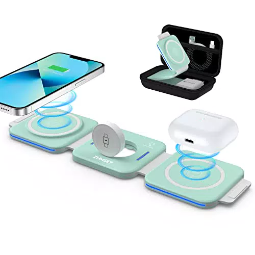 ZUMSEY 3-in-1 Faltbares Kabelloses Ladegerät für iPhone, Apple Watch und AirPods