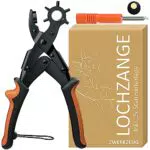 Werkzeug Heavy Duty Lochzange mit 6 Löchern für Gürtel und Leder - Revolverlochzange mit Hebelübersetzung