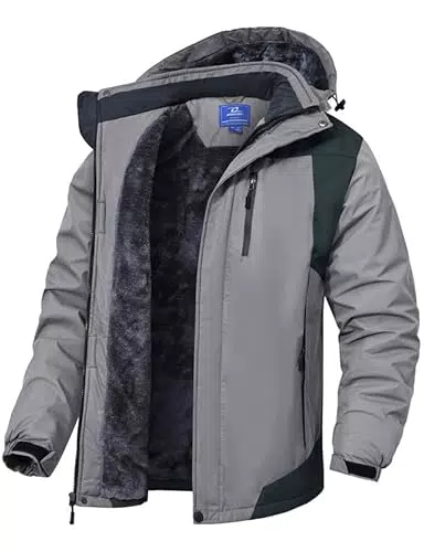 Zzkouine Herren Winter wasserdicht, winddichte Winterjacke