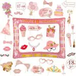 Geburtstagsfeier Fotorequisiten für Frauen und Männer - Lustige Fotobox Accessoires für Partys und Feste