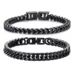 Schwarzes Edelstahlarmband für Herren - Kubanisches Armband aus Edelstahl