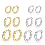 Creolen aus 14 Karat vergoldetem 925 Sterling Silber mit Zirkonia für Damen