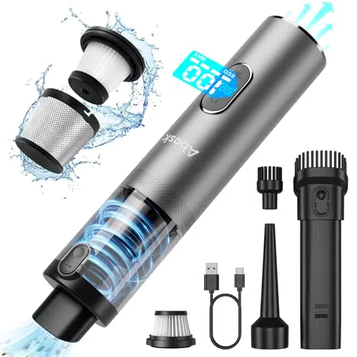 ABASK 3-in-1 Akku Staubsauger Kabellos für Auto und Haus