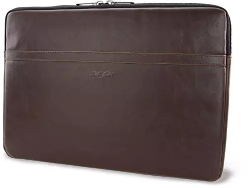 Acer Premium Sleeve für Notebooks bis 14 Zoll aus wasserabweisendem PU-Leder - Braun