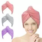 ACWOO Haarturban aus Mikrofaser mit Knopf - Schnelltrocknendes Haartuch