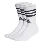adidas Unisex 3 Stripes Crew Socken, White/Black