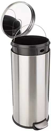 Amazon Basics Mülleimer mit Soft-Close-Funktion, Edelstahl - 30 Liter