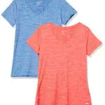 Amazon Essentials Damen Tech-Stretch-T-Shirt mit V-Ausschnitt, 2er-Pack