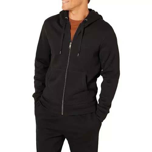 Amazon Essentials Herren Fleece-Sweatshirt mit durchgehendem Reißverschluss und Kapuze