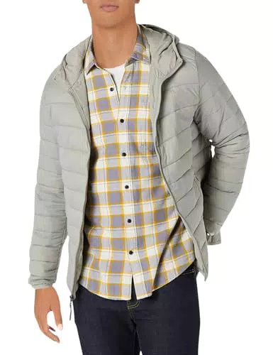Amazon Essentials Herren Leichte, Wasserabweisende, verstaubare Kapuzenjacke