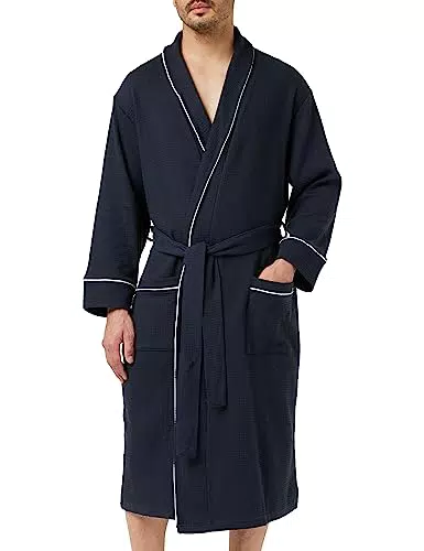Amazon Essentials Herren Leichter Waffelpiqué-Bademantel