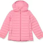 Amazon Essentials Mädchen Leichte Kapuzenjacke - Wasserabweisend & Verstaubar - Kräftiges Rosa