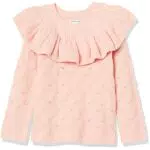 Amazon Essentials Mädchen Pullover mit Rüschen, Hellrosa
