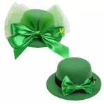 Amosfun St. Patricks Tag Mini Zylinder Haarspange mit Kleeblatt Hut - Party Kopfbedeckung