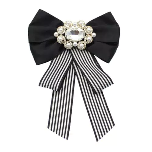 Große Fliege Band Brosche Strass Kristall Damen Mädchen Bowknot Krawatte für Frauen Uniform