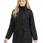 Damen Winterjacke mit Kapuze und großen Taschen - Winddicht und Slim Fit