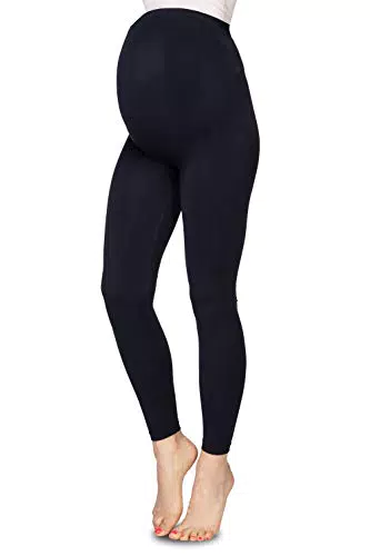 Umstands-Leggings mit Überbauchunterstützung für Damen - Volle Länge (90 DEN) - Schwarz - Größe S