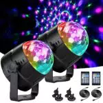 Disco Lichter mit Soundsteuerung und Fernbedienung für Partys und Dekoration - LED Lichteffekte mit USB-Kabel und Halterung.