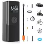 Elektrische Luftpumpe AOKBON 150PSI mit Akku und LED Licht - Tragbare Fahrradpumpe