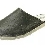 APREGGIO Herren Leder Hausschuhe - Bequeme Slippers für Herren - Komfortable Herrenhausschuhe in Schwarz