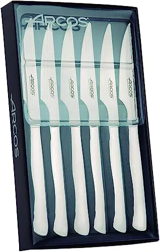 Arcos Tischmesser - Steakmesser Set 6-teilig - Monoblock Edelstahl - Silber