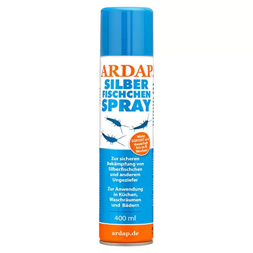 ARDAP Silberfisch Spray - Langzeitwirkung gegen Ungeziefer in Bad, Schlafzimmer & Küche